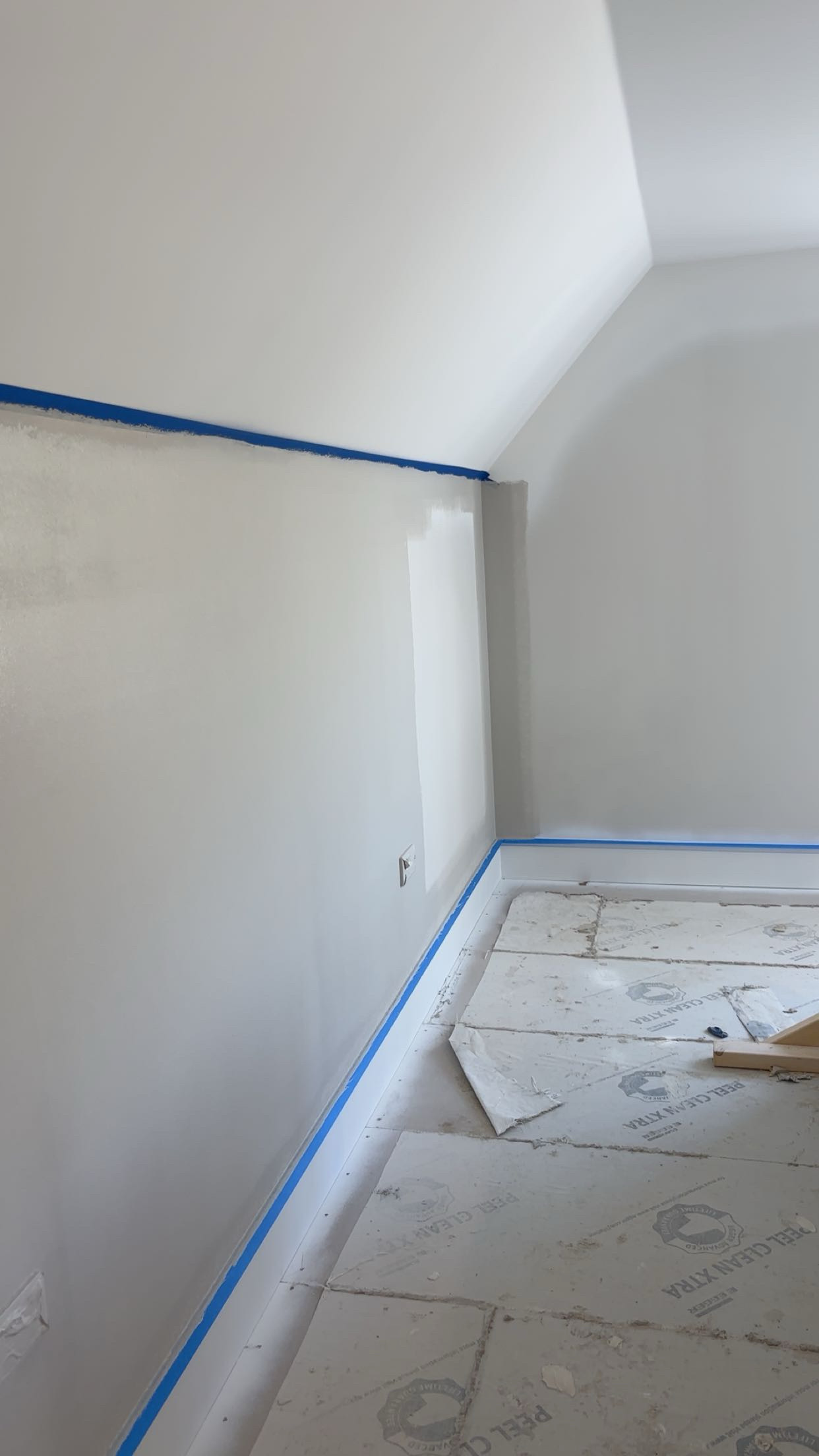 Prepared painted wall and floor protection